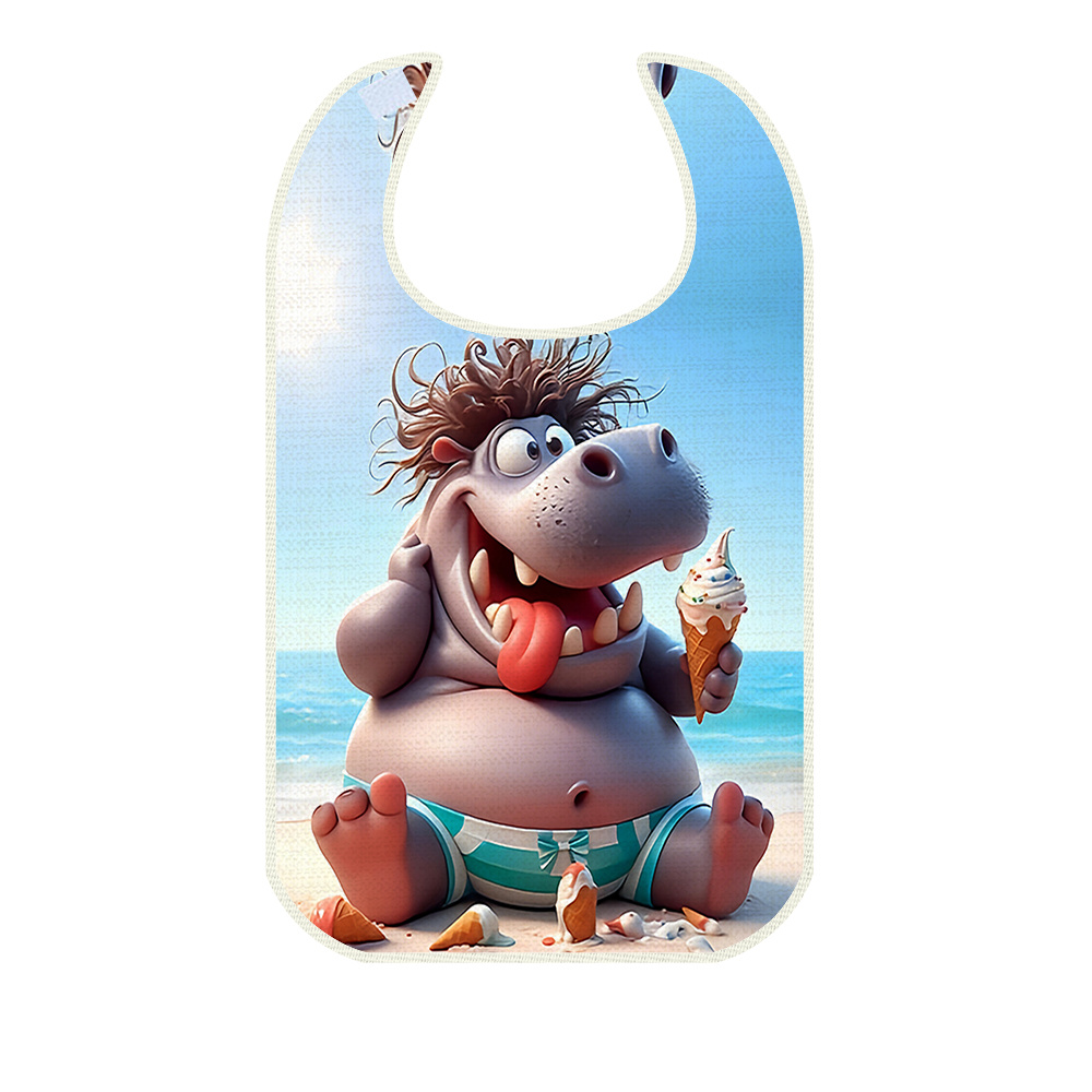 1pc/2pcs/creative Cute Hippo, Drool Bib, Stylish Dining Bib, Suitable For , Unisex Adult Bib Drool Cloth