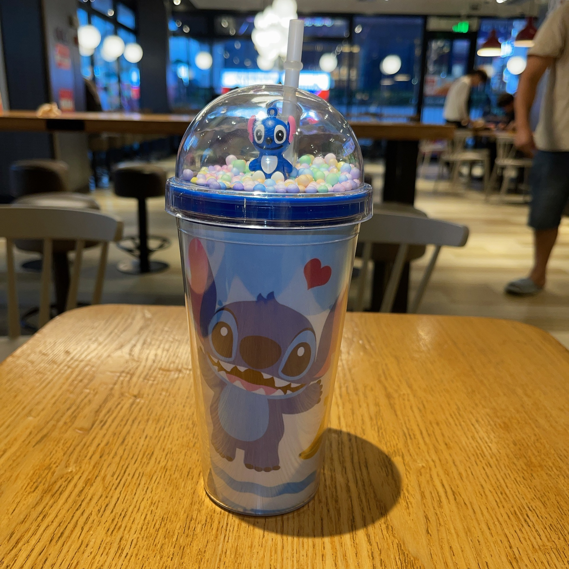ディズニー 1個 スティッチと天使のドームストローウォーター
