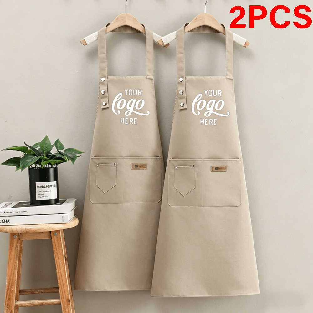 TEMU Customizable Pictures Or Logos, Universal Aprons For Men And Women, Adjustable Apron Style | Heavy-duty Kitchen Apron With Pockets, Suitable For