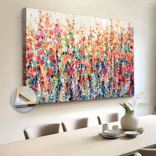 1pc wooden framed extra large canvas wall art of spring on canvas colorful flowers canvas floral canvas classic canvas for home decor wrapped canvas ready to hang