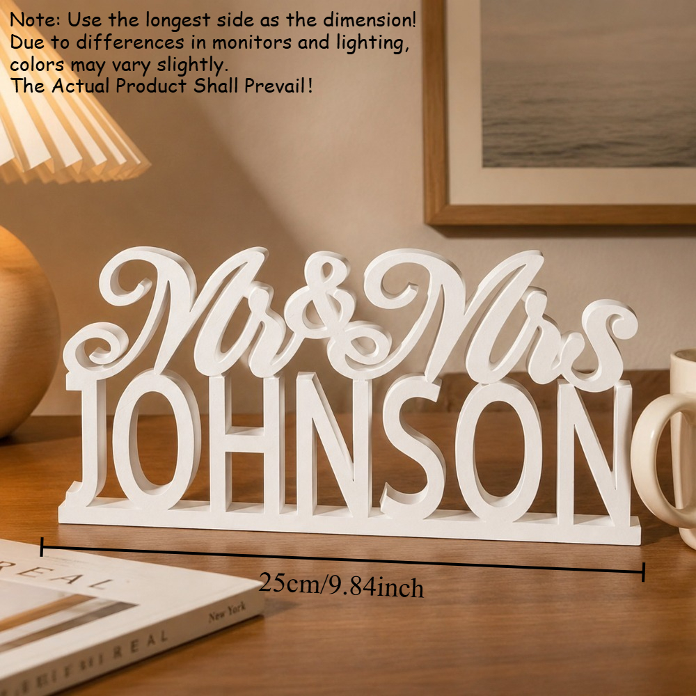 TEMU 1 Ornement Personnalisable avec Nom en Lettres 3D, Décoration de Bureau à Double Couche, Disponible et Blanc, Pièce de Décoration d'Intérieur