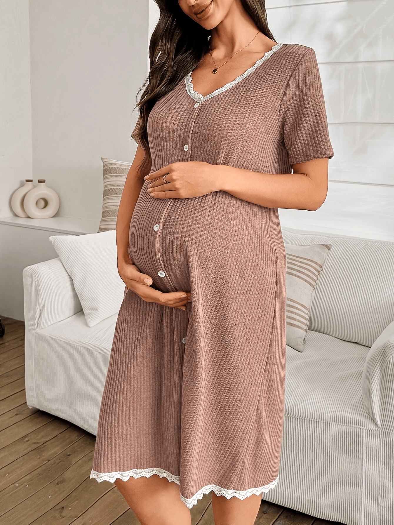 green emerald velvet dress Women's Maternity Dress Printed Flower2 - White Price in Pakistan main image 0