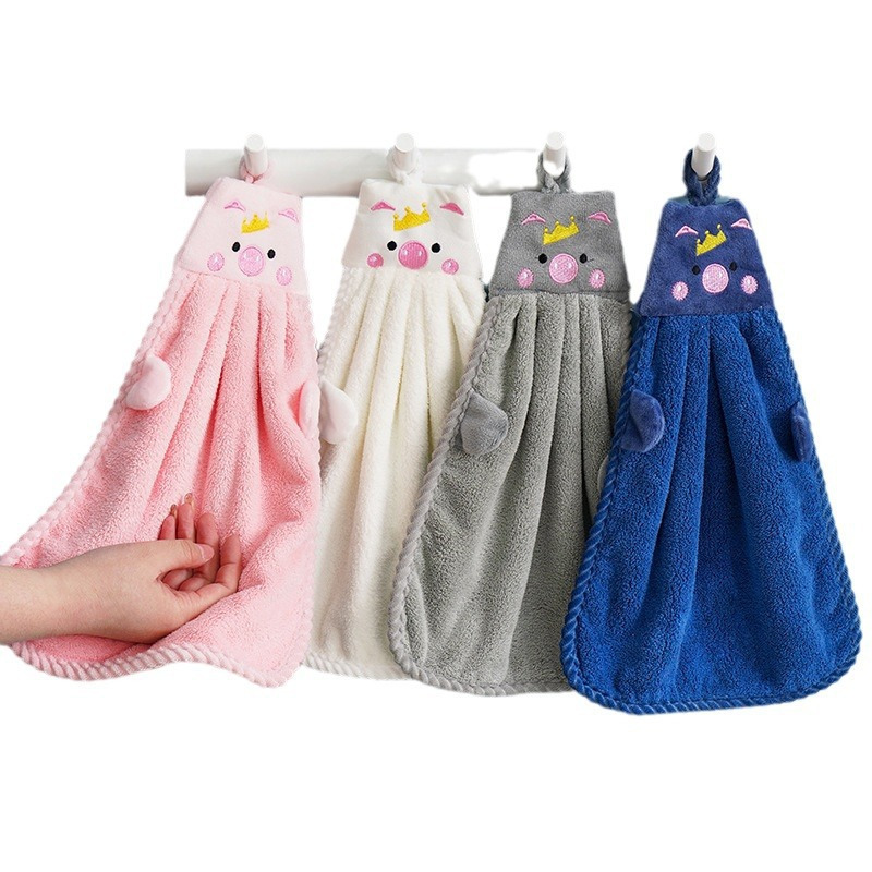 set of 5 adorable hand towels for the bathroom complete with handkerchiefs and wiping cloths   kitchen towels are designed to   water   without leaving lint behind details 0