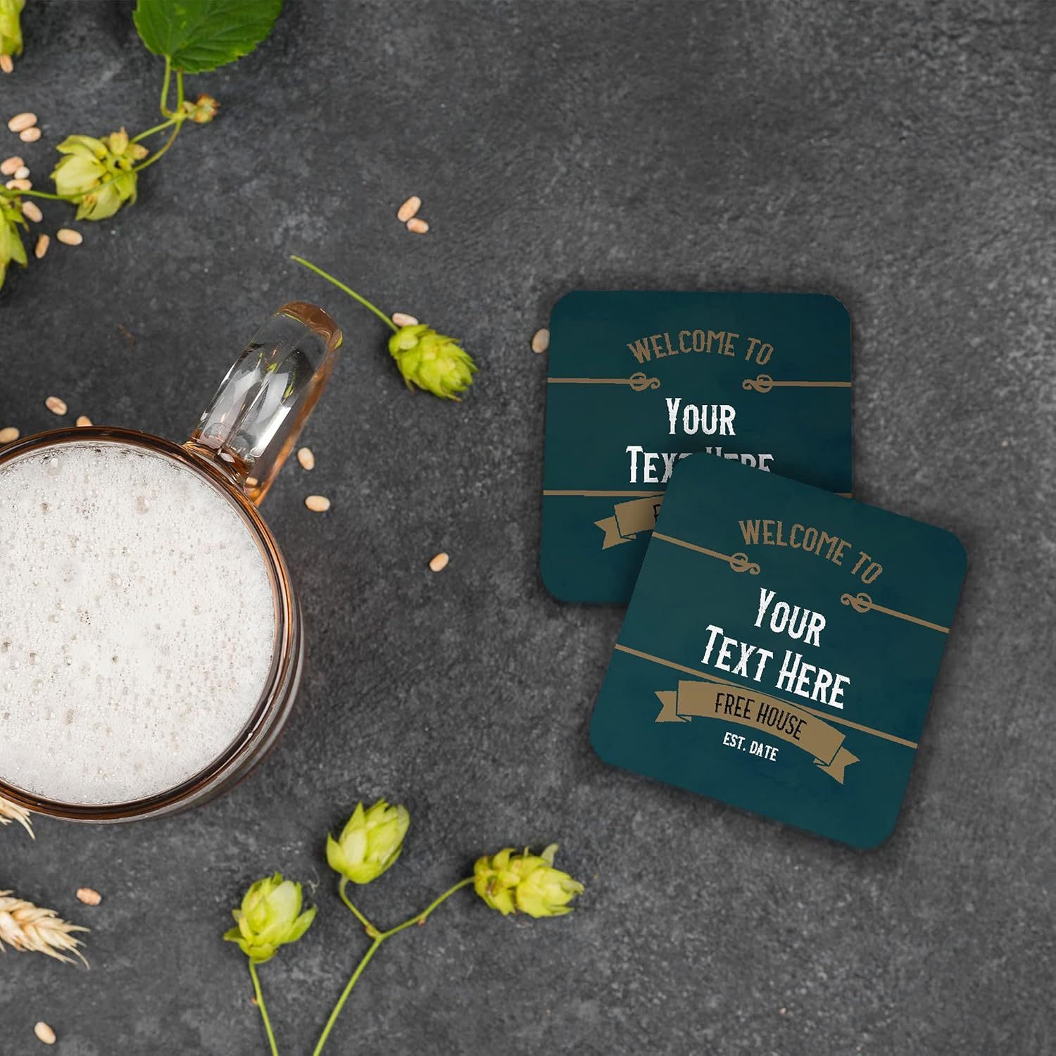 Customizable Square Coasters with Photos and Logos