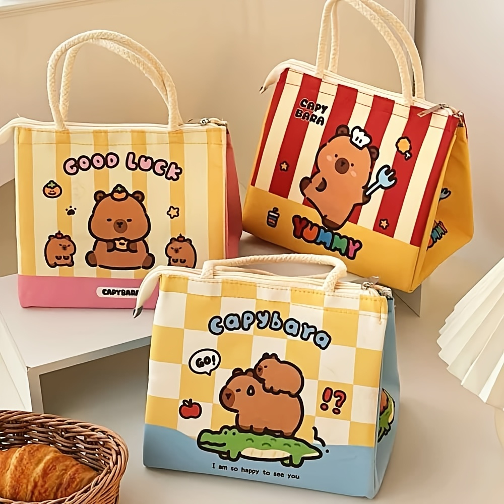 

A Cute Capybara Lunch Bag With A Large Capacity, Office Workers And Students, Featuring A Stylish Design And , Suitable For Daily Use And School.