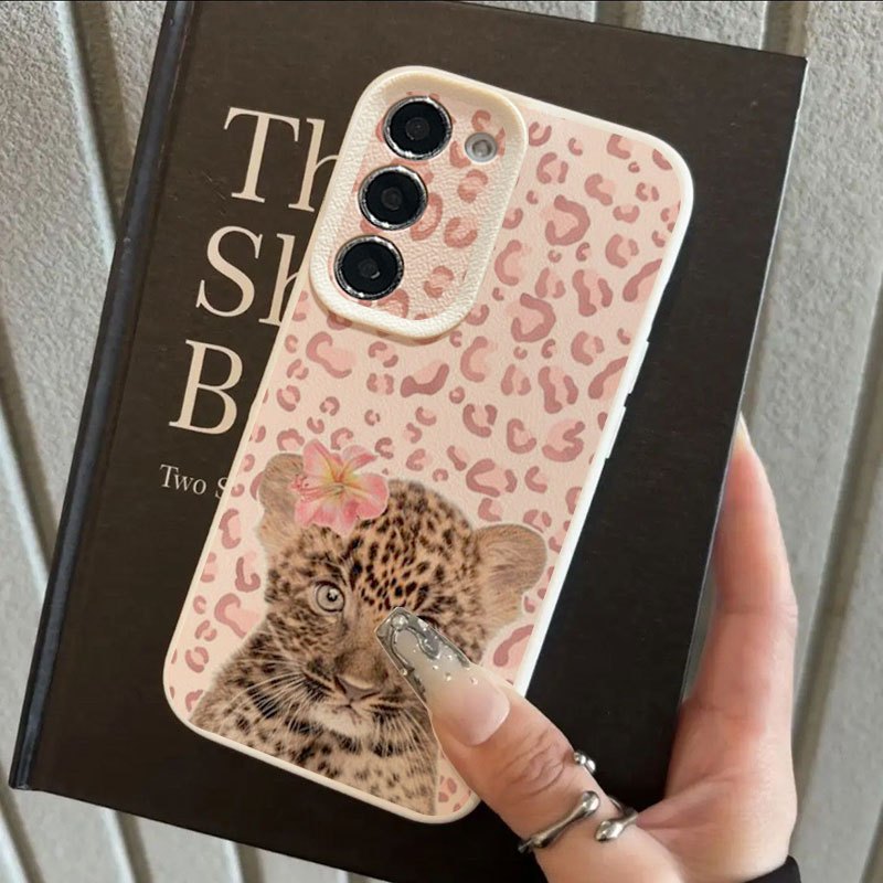 TEMU Pink Leopard Print Pattern Phone Case For Galaxy S23/s22/s24/s21 Ultra/s20/a31/a32/a55/a72/a52s/a34/s23 Ultra/s10, Simple Tpu, Shockproof,