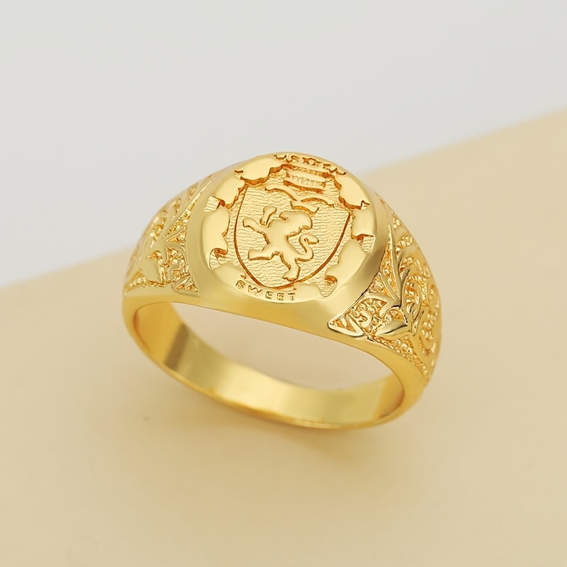 TEMU 7 Sizes For Stylish Rings, Lion Rings, 18k Gold Plated-plated Rings, Classic Rings, Men's Rings, Wedding Rings, Jewelry.