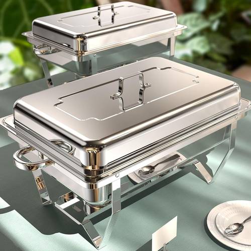chafing dishes for buffet 2 4 pack 9l stainless steel chafer buffet servers and warmers set with folding frame for weddings parties banquets catering events cooking