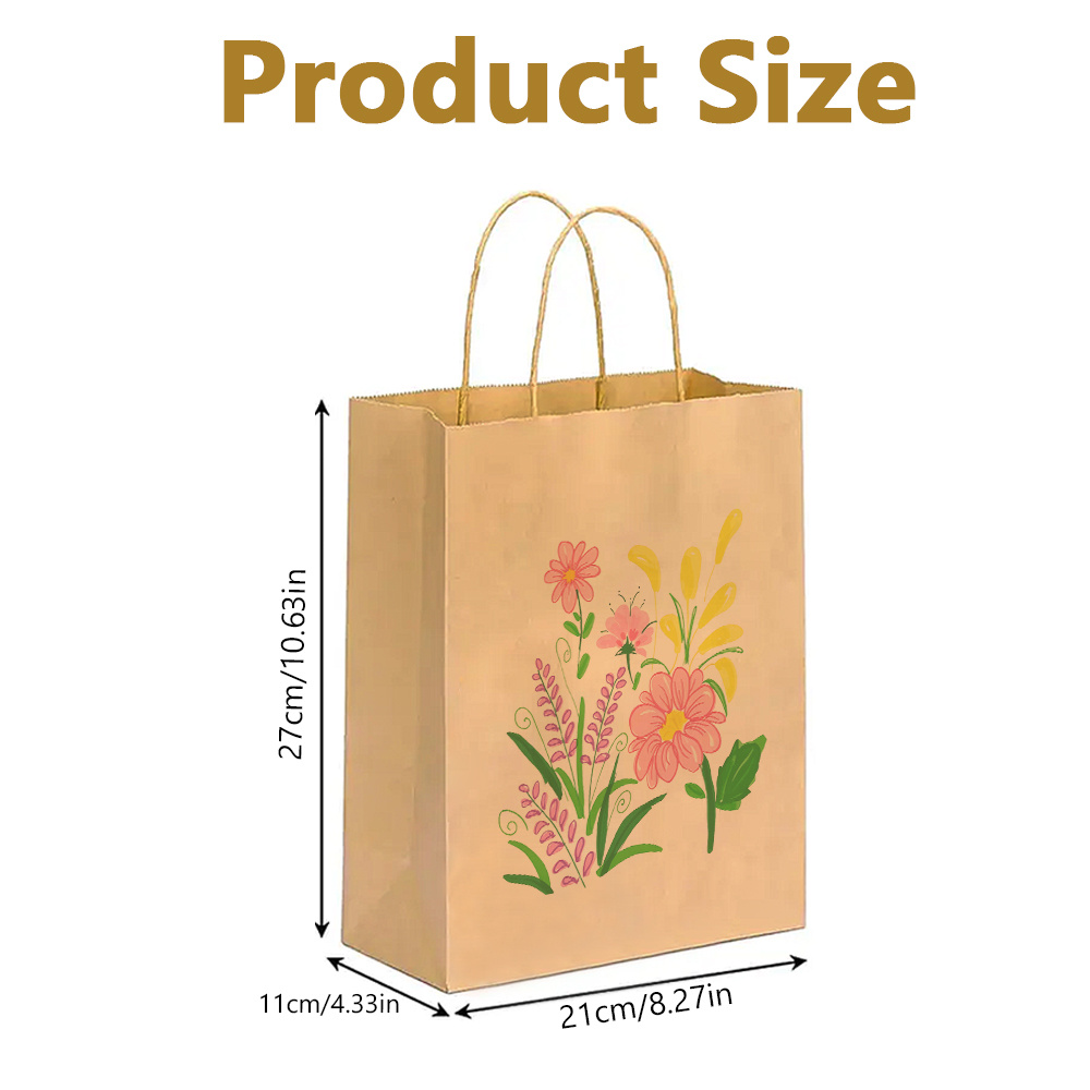 Thickened Printed Gift Tote Bag with Vibrant Floral Print