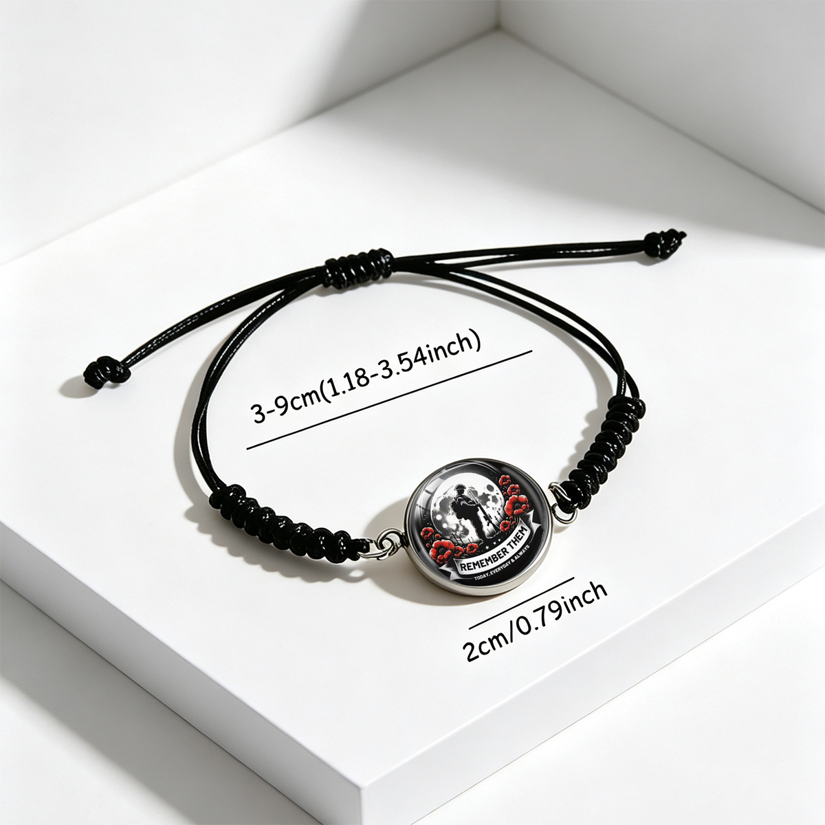 Moonlit Night Figure Silhouette Floral Pattern Adjustable Bracelet