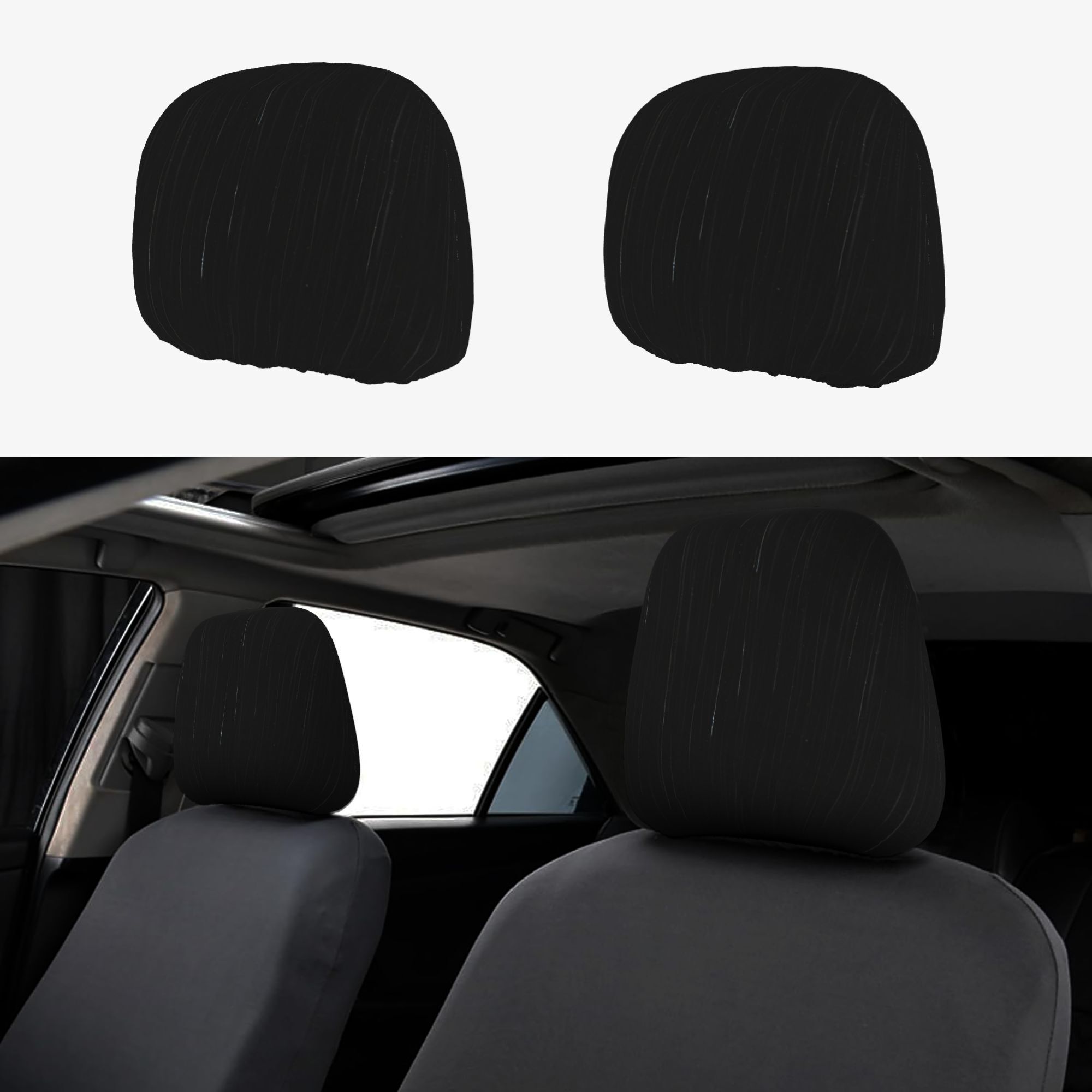 TEMU 2 Piezas de Elástica para Reposacabezas con Diseño Impreso, Antipolvo, Sin Relleno, Resistente a la Abrasión, para Asiento de Auto, Piezas para