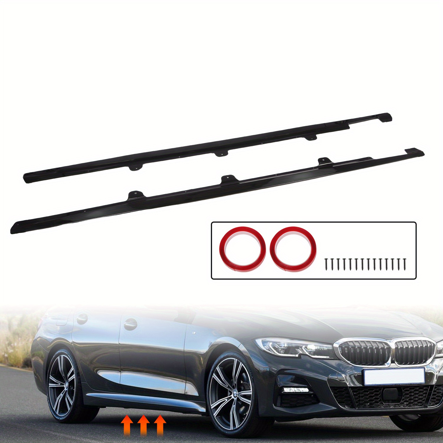 Soillar Gloss Black Side Skirt Extensions For BMW G20 G28 M340i (2019-2024) – Pair, Direct Fit, USA Seller