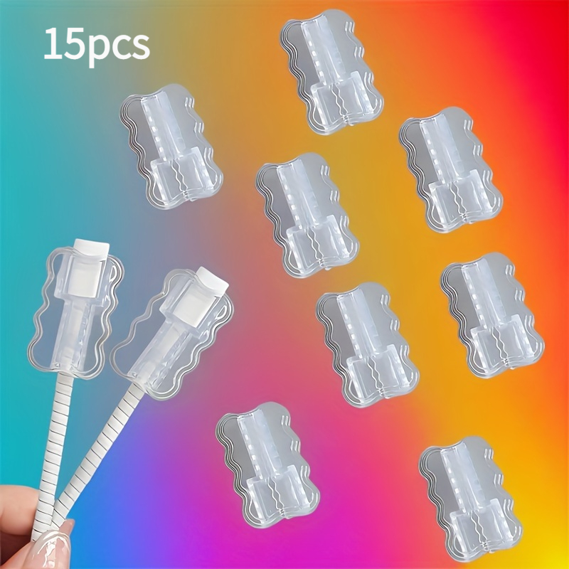 TEMU 15 Pack Charging Cable Protectors - Transparent Cable Protectors For Iphone, For , Usb-c/lightning Interfaces, Anti-knot & Scratch-resistant,