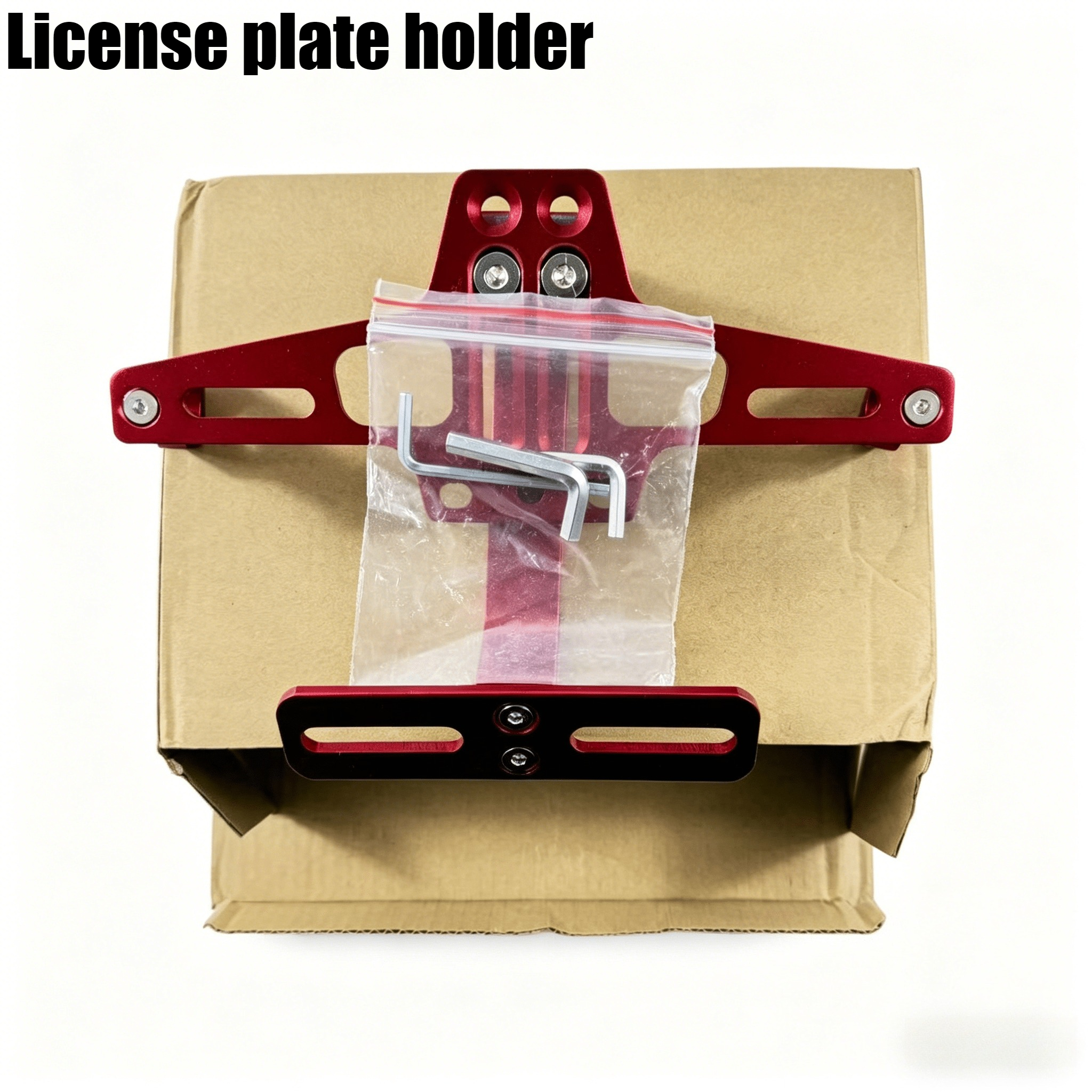 TEMU 1pc Universal Motorcycle License Plate Bracket, Aluminum Alloy License Plate Mount With Adjustable Angle, Auxiliary Light Bracket, Suitable For