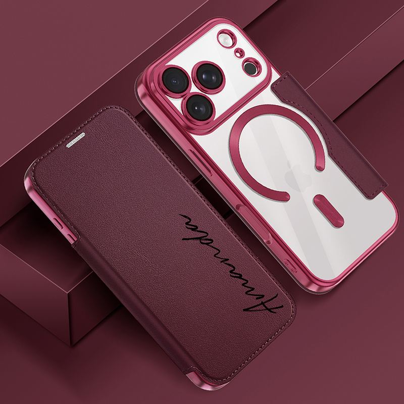 TEMU Phone Case: Series Diy Name Design Synthetic Leather Texture Flip Phone Case Suitable For 18 Pro Max 18 Pro