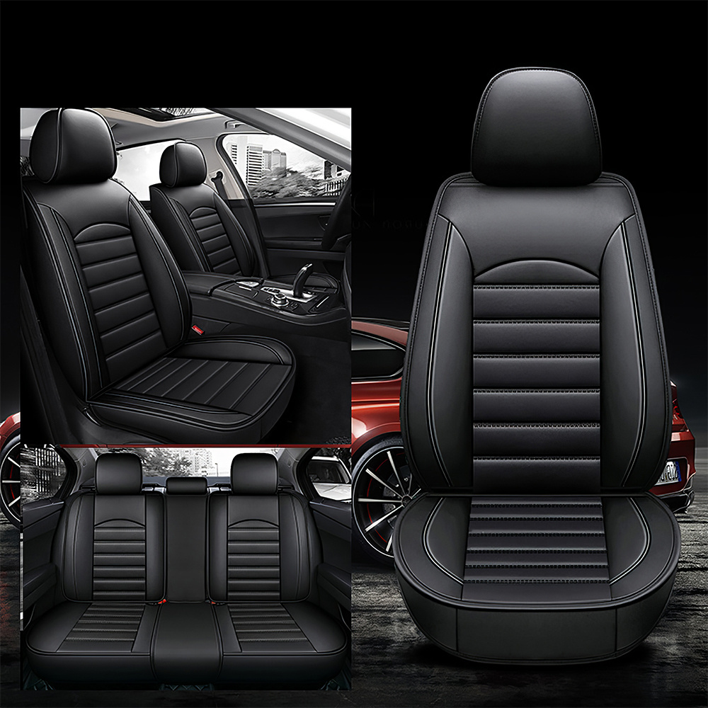 TEMU Car Seat Covers Fit For Frontier 2009-2024 Black Full Set Of Seat Cover Airbag Compatible Seat Cushion - 2 5 Seats