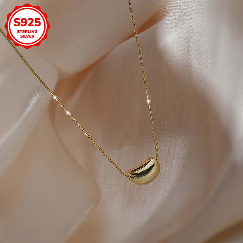 Women's 925 Sterling Silver Acacia Bean Necklace