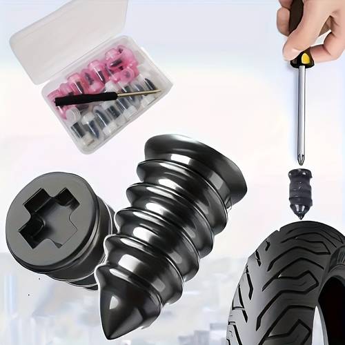 13pcs tubeless tire repair rubber nail set 12 repair nails and 1 screwdriver suitable for quick tire repair of cars motorcycles trucks and bicycles this portable and durable tire repair patch is a must have for roadside emergencies