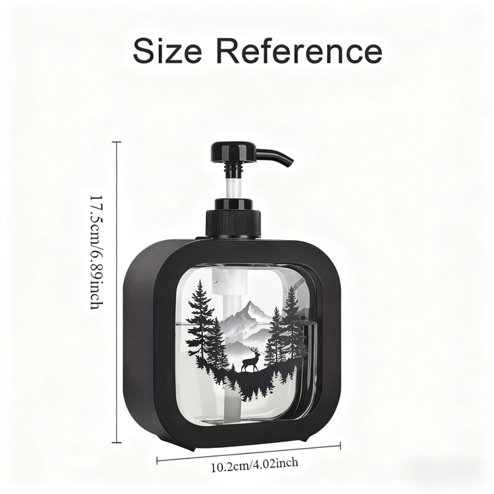 Elegant Deer Pump Dispenser Bottle - Refillable For Soap/cleanser, Plastic Material With Silhouette Design - Perfect For Bathroom/kitchen, Adds Decor