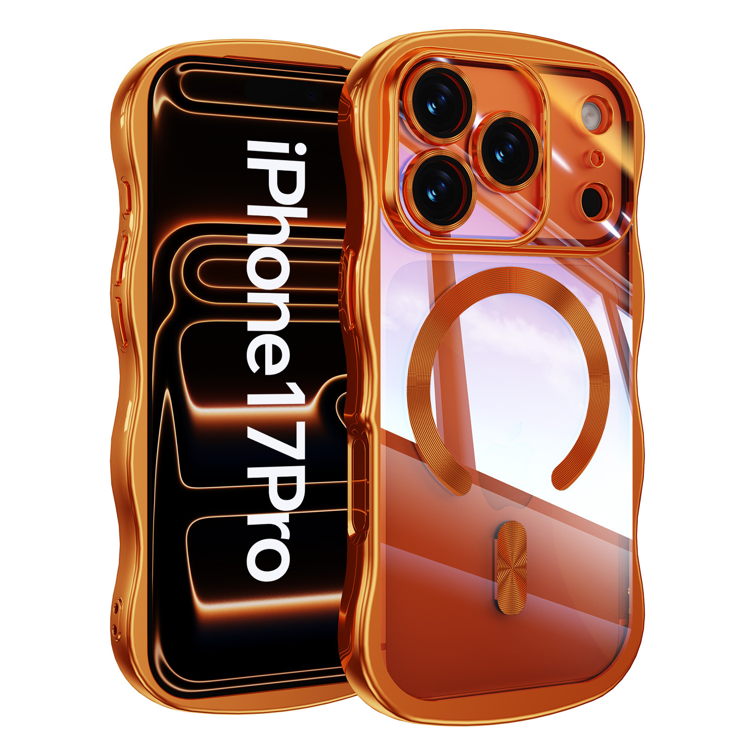 TEMU Phone Case - Phone Case: New Electroplated Magnetic Soft Case For Iphone 17, 17 Pro, 17 Pro Max, For Iphone Air 16, 15, 14, 13. Stylish Wavy