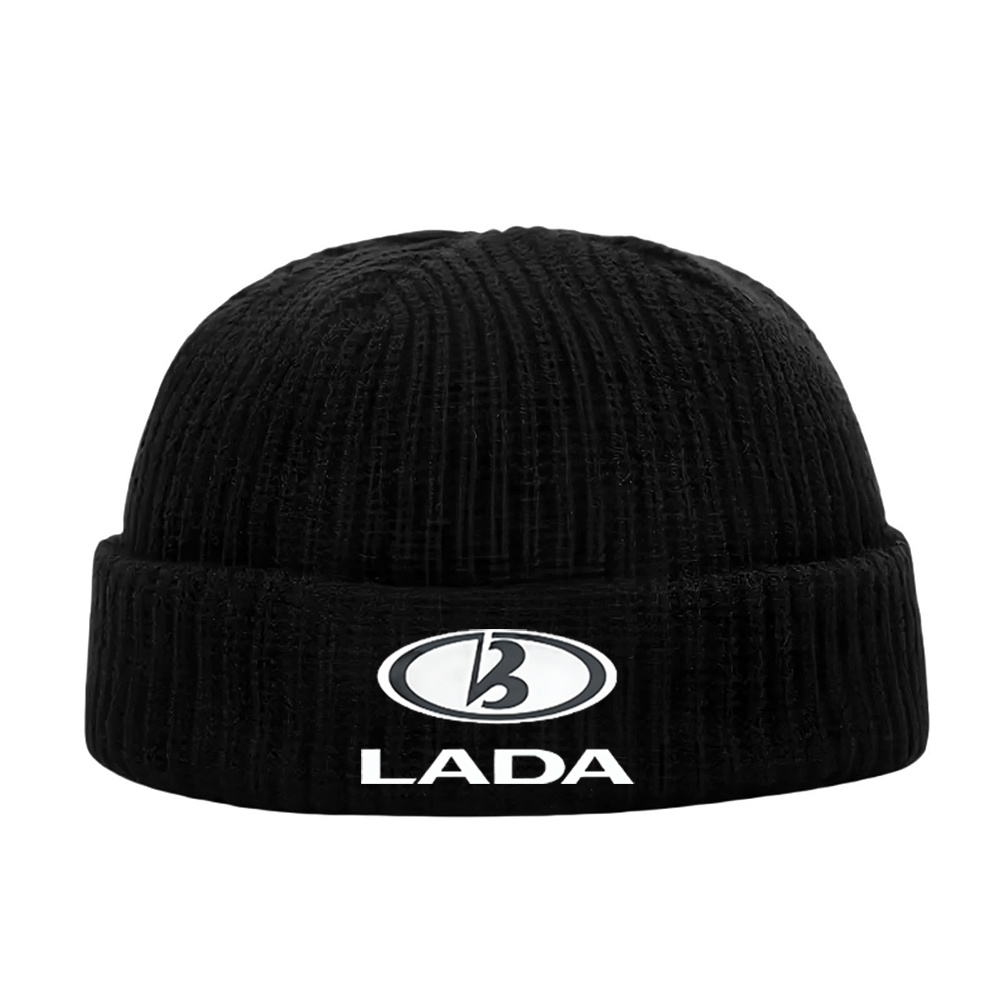 TEMU 1pc Lada Logo Car Emblem Melon-shaped Knitted Hat - Suitable For , Warm Winter For Christmas, New Year, Outdoor, Hip-hop Fashionable Hat With