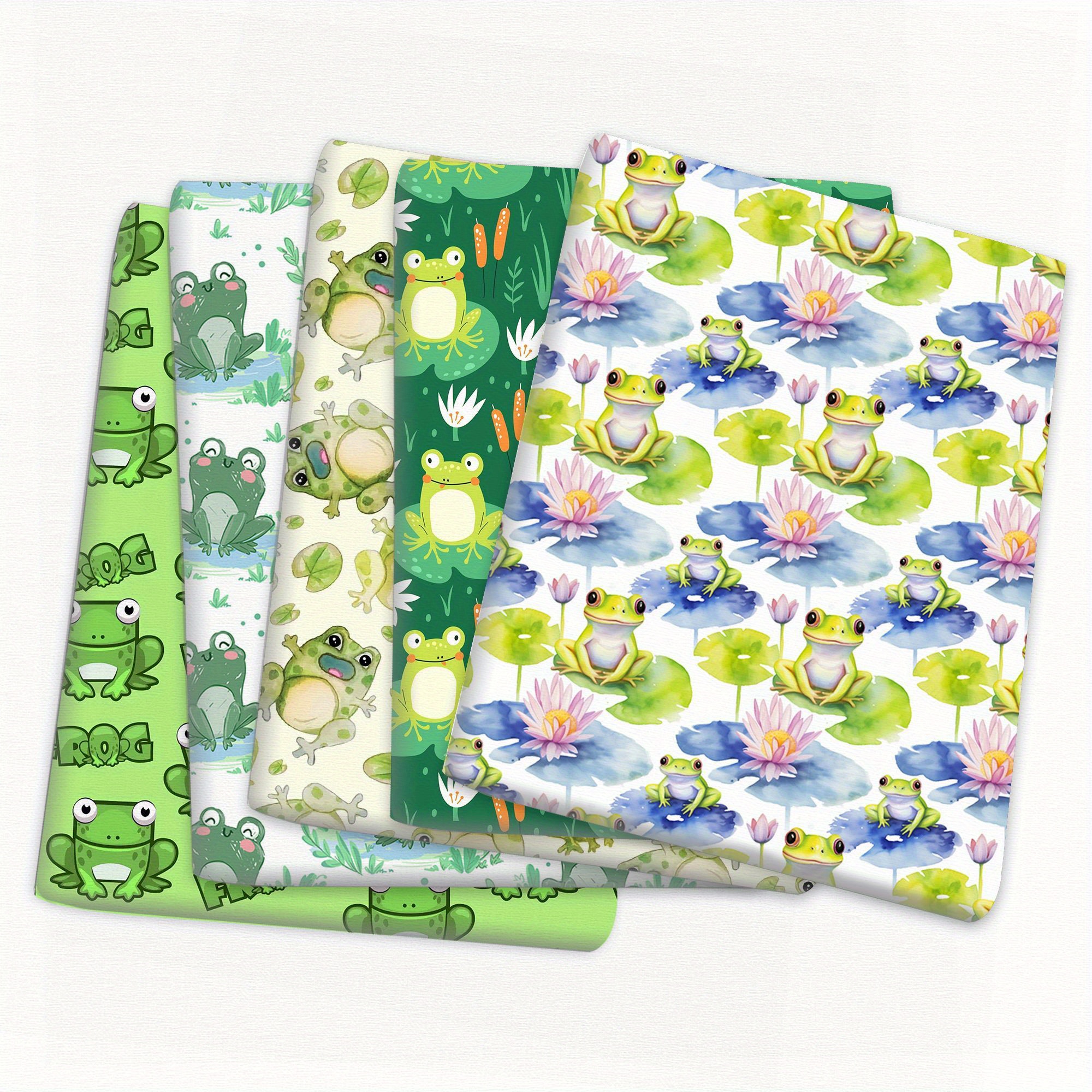 

1pc Frog Series Pattern Quilting Fabric-57x19.68inch(145x50cm) Polyester Craft Fabrics Diy Handmade Projects Doll Clothes Fabric Precut For Patchwork Craft