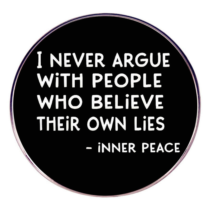 

Vintage-inspired Alloy Brooch Pin - "i Argue With Their Own " Quote, Black & White Accessory, Brooch|retro Accessory| Jewelry