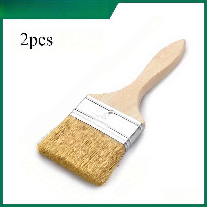 2pcs Wooden Handle Paint Brushes And Paint Brushes, Suitable For Decorative Paint, Wall Painting, Dust Removal, Glue, And Paint Brushes