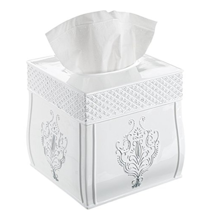 vintage french country tissue box cover - elegant bathroom decor with sliding bottom, compatible with standard tissues, for bathroom, living room, office -   home decoration organizer, tissue box holder, facial tissue holder Product details 0