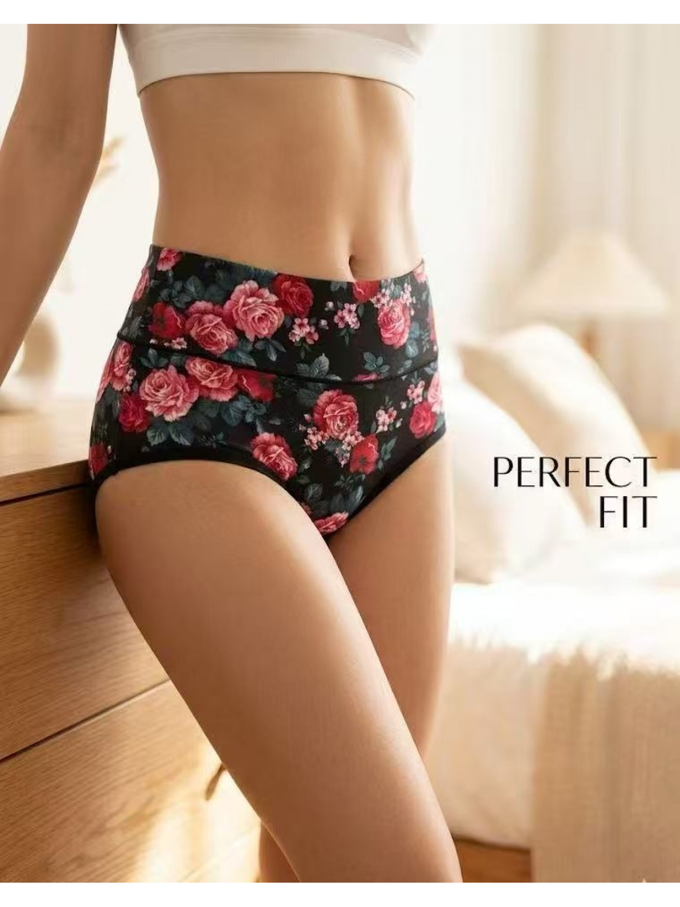 1-Pack High-Waist Plus-Size Women's Printed Panties, Extra-Large High-Waist Plus-Size Version