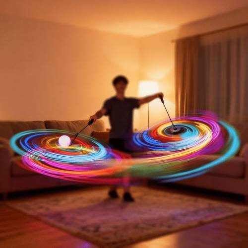 1pc led light swing juggling balls with multi switch controlled glow for parties weddings dance multicolor plastic for night events fitness for halloween christmas decorations juggling accessories