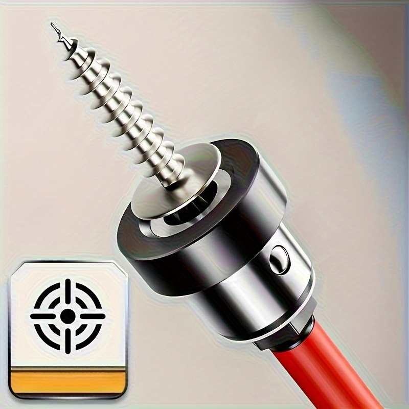 1pc strong magnetic positioning drill bit resistant non slip for ceiling woodworking   black steel for wood hard floors office use holiday gifts round screw tools