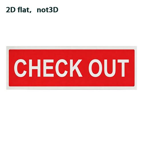 2d flat 2d flatnot3d check out sign red white high contrast metal workplace safety label uv resistant indoor outdoor use 4x16 inches with pre drilled holes library store office construction site decoration durable decoration contrast