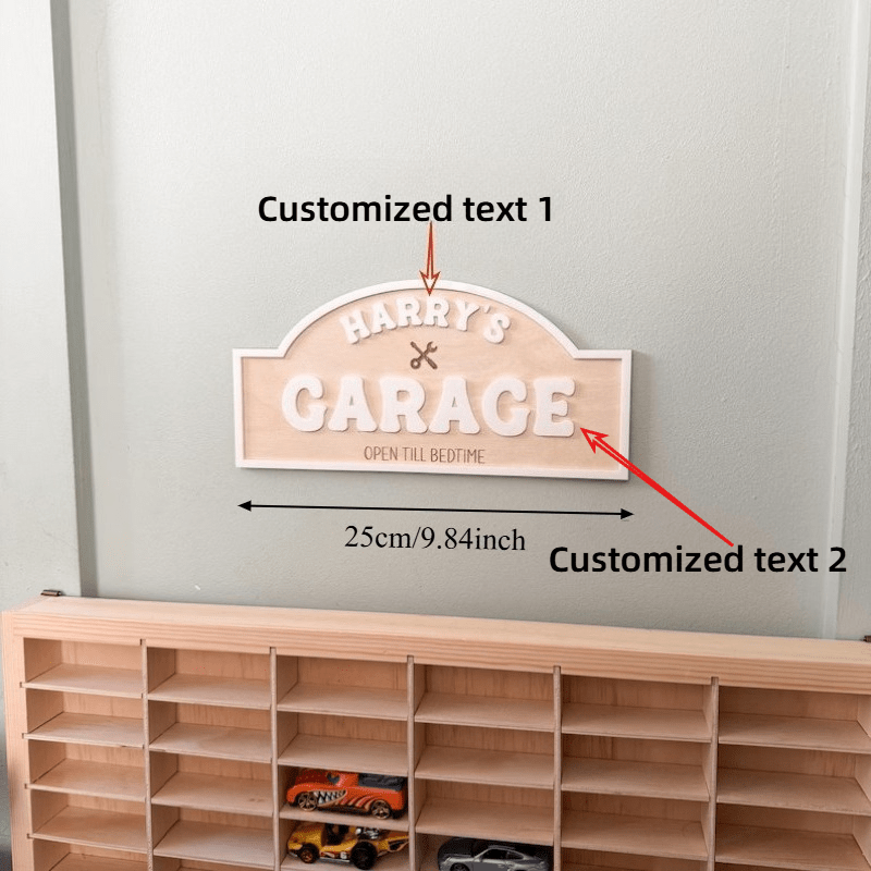 TEMU 1pc Cedar Wood Double-layer Horizontal Nameplate Board - Wall Sign With Text/, Suitable For Home Decor, Medal Display, School Signs, Birthday