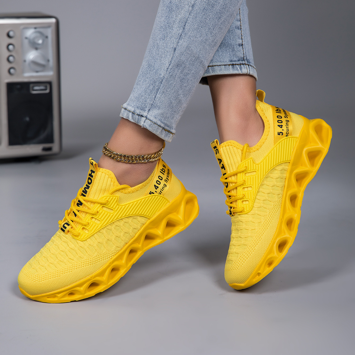 mens yellow sneakers sold on Temu United States display picture 3