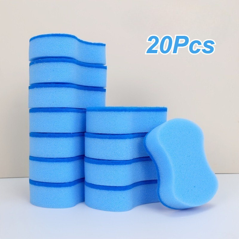 Image of 20pcs New Multi-functional Kitchen Cleaning Sponges, Suitable For Dishware And Pot Cleaning, Dishwasher Sponges, Kitchen Sink Sponge Holder, Non-scratch Kitchen Sponges, Dish Brush, Washing Sponge