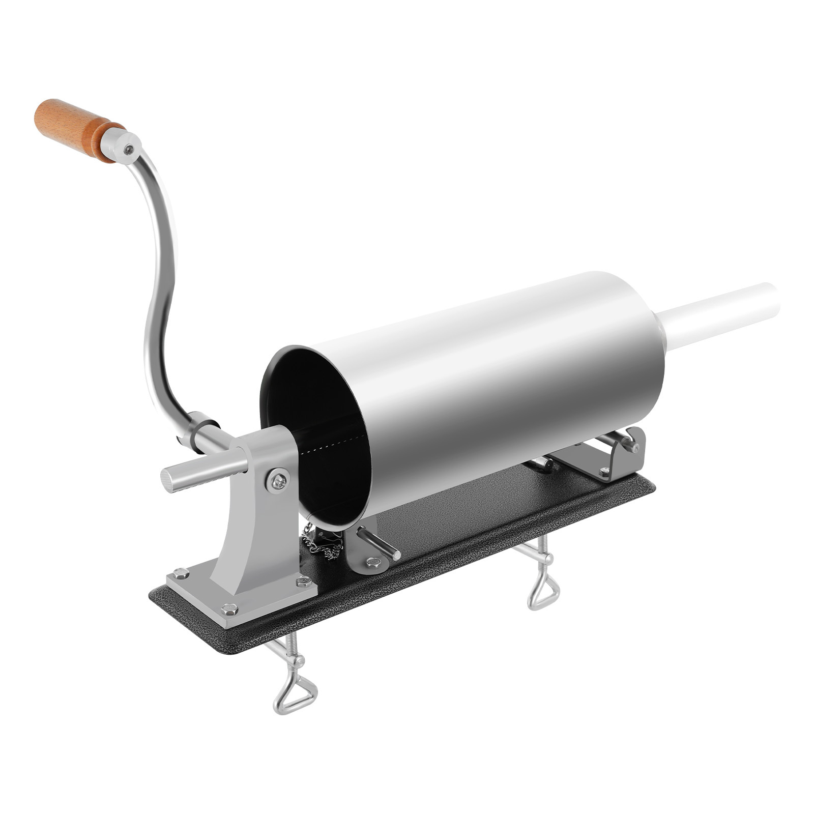 TEMU Manual Sausage Maker With 4 Filling Tubes Stainless Steel Sausage Machine, Horizontal Hand Crank Meat Filler For Home And Commercial Use