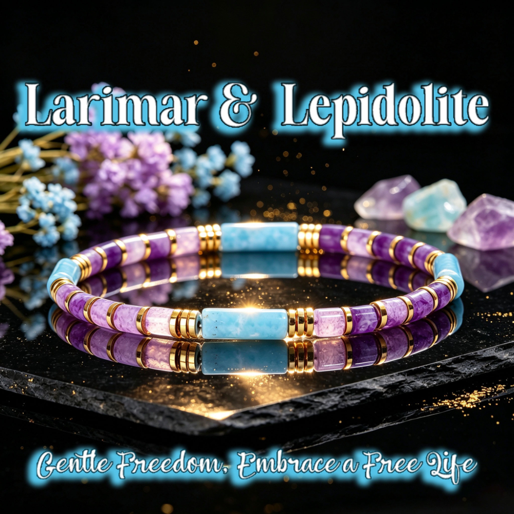 TEMU Natural Stone And Lepidolite Tube Beaded Bracelet, Gentle Stackable Bracelet For Women, Boho Fashion Daily Commute Jewelry Gift
