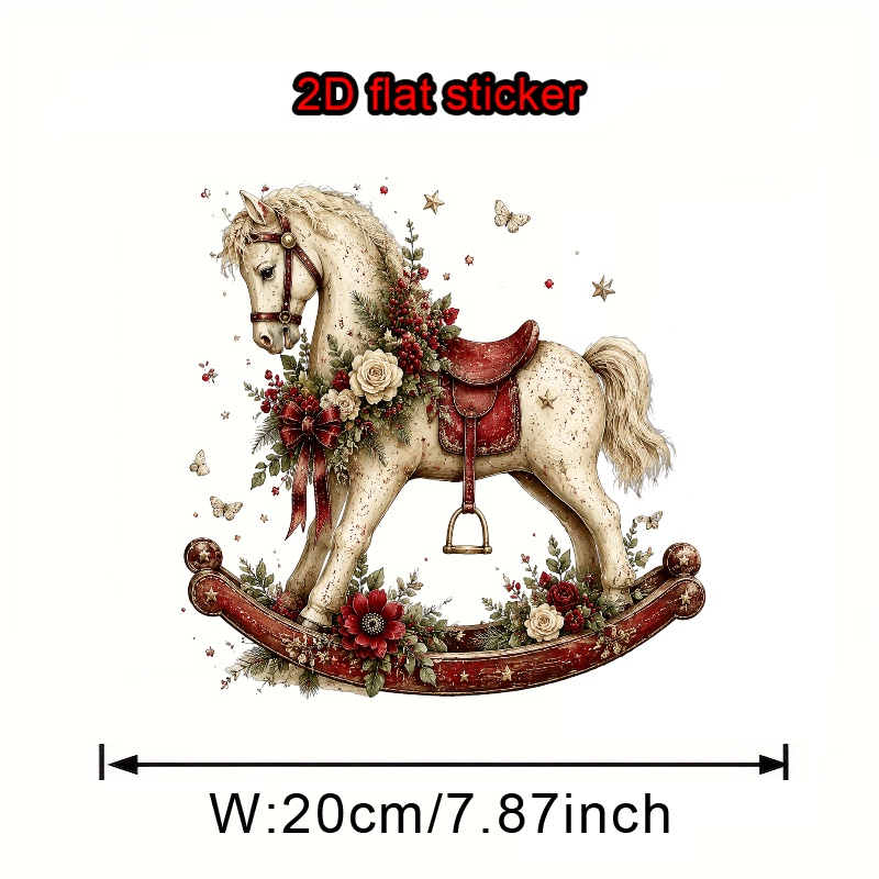 TEMU 1pc 2d Flat Christmas Themed Heat Transfer Sticker, Floral Design, Durable Plastic Material. Suitable For T-shirt Making, Pillow Decoration.