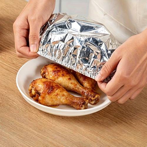 19pcs food grade large reusable aluminum foil film insulation cover table insulation cover aluminum foil cover kitchen insulation film insulation cover suitable for bowls plates dishes keep food insect and dustproof