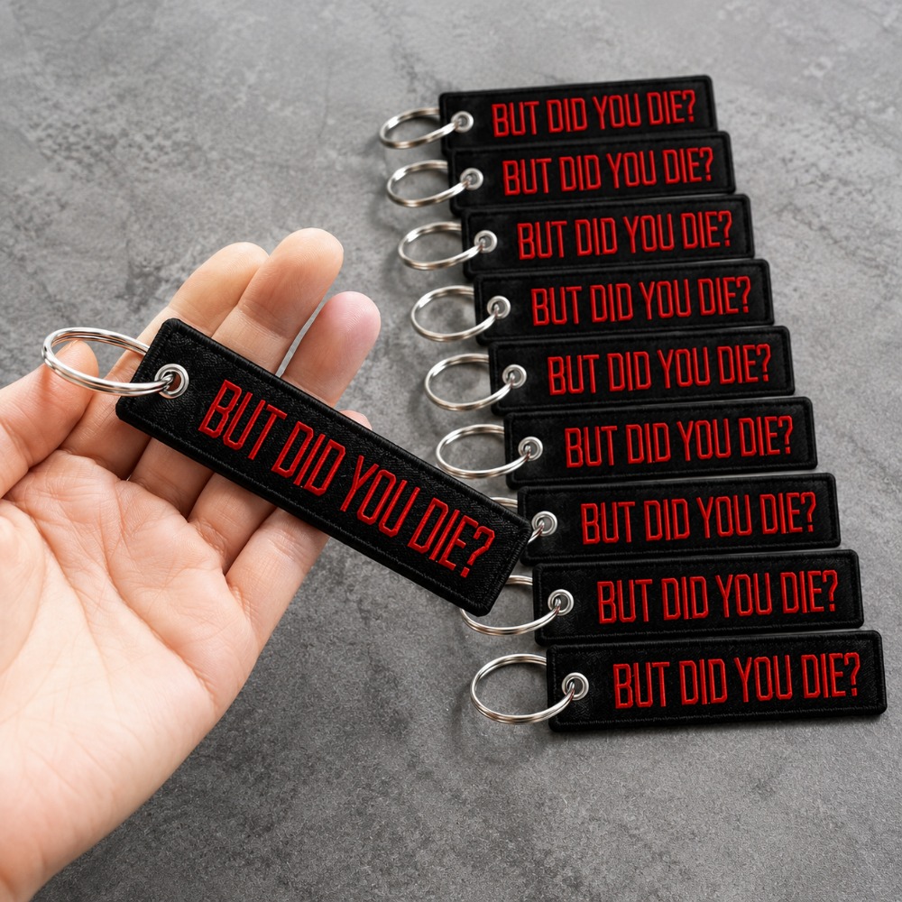 TEMU 10pcs Men's Novelty Letter Marked Key Chains, Double-sided Embroidered Key Rings, Suitable For Clothing Additions, Backpack Pendants, Motorcycle