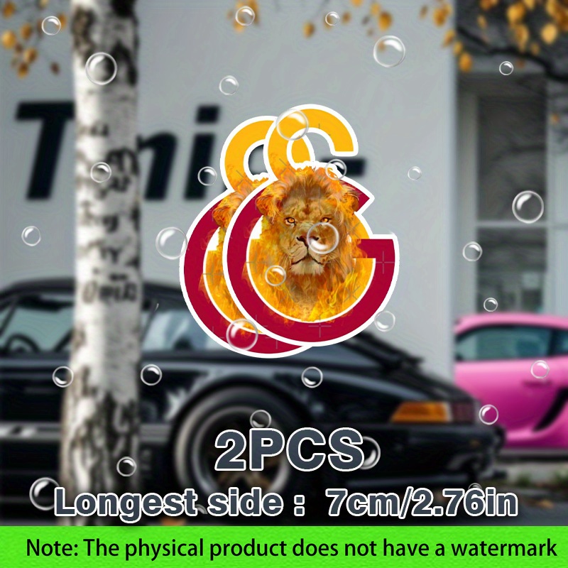 TEMU 2pcs Lion Flame Stickers By Naoeery, Vinyl Cut Stickers/bumper Stickers, Suitable For Windows, Trucks, Cars, Laptops, Macbooks, Etc. Cartoon