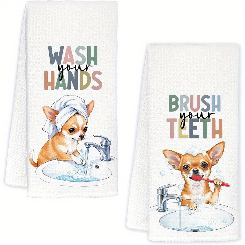 TEMU Of 2 Kitchen Dish Towels Measuring 18 By 26 Inches For Decorative Use