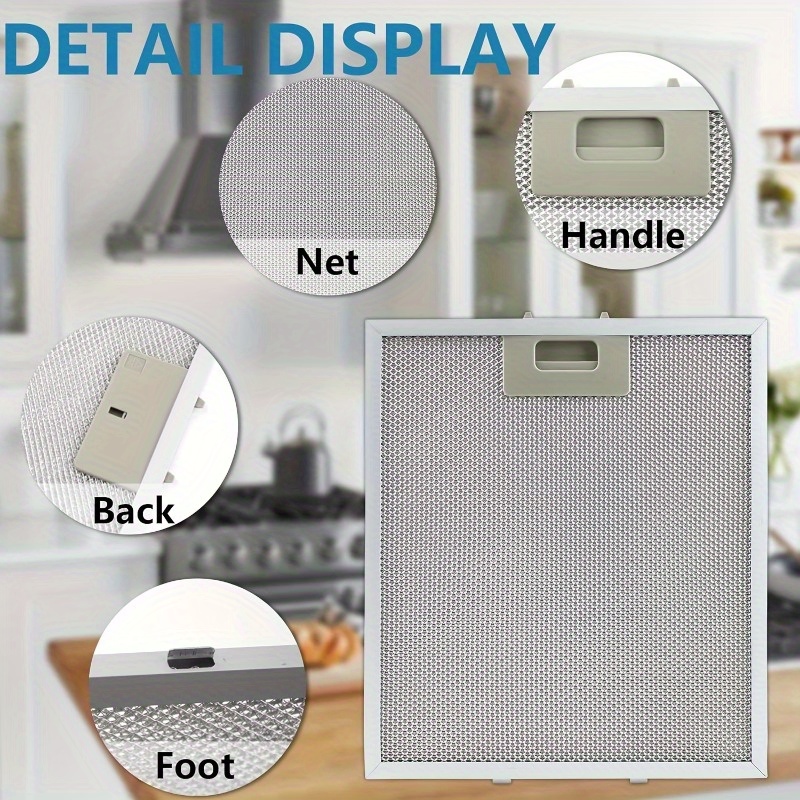 TEMU 1pc Aluminum Grease Filter For Kitchen Chimney - Washable, Durable Metal Kitchen Vent Chimney Replacement, 320x260mm, Grease And Smoke,