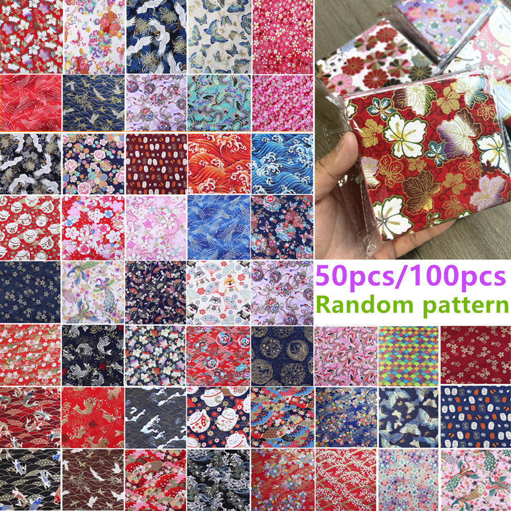 

Original 50/100pcs 10*10cm/3.9*3.9in Thickened Patchwork Fabric Squares, Suitable For Scrapbooking And Hand Sewing Projects, Craft Making.