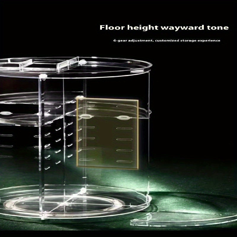 360 rotating makeup organizer transparent vanity shelf with multi tiered compartments space saving cosmetic storage for bathroom desk dressing table heavy duty plastic construction easy clean vanity tray makeup vanity desk sleek beauty holder   material sturdy construction skincare routine Product details 7