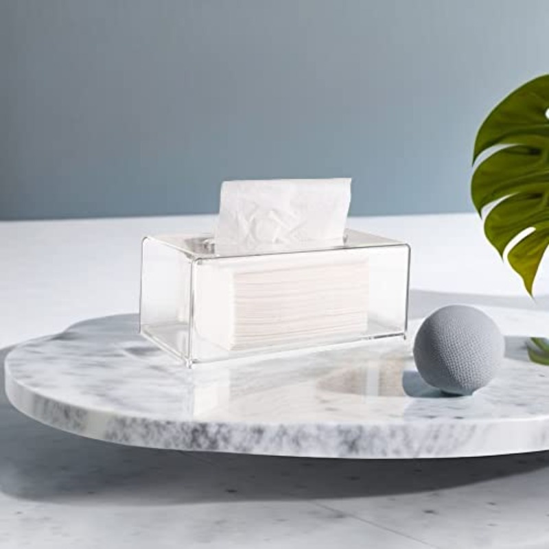 2 pack clear tissue dispenser box lar facial acrylic tissue box cover holder napkin organizer for bathroom kitchen and office room rec 10l x 5 3 w x 4 3 h Product details 6