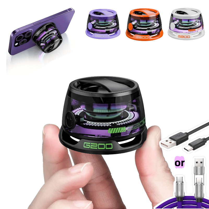 TEMU Magnetic Wireless Speaker - Portable Mini Speaker With Phone Stand, , 7h Playtime, Rgb Led Lights, Portable Wireless Speaker For Camping And