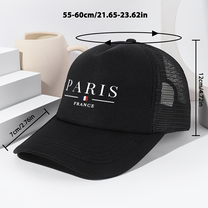 

Casquette de d'été ajustable avec un imprimé unisexe Paris, conçue pour la protection solaire pendant les activités de et la pêche.