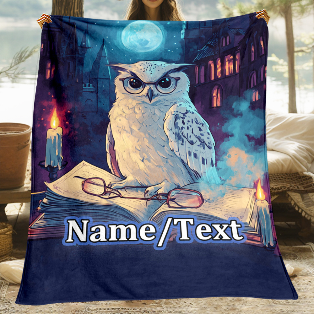 

Personalized Owl Flannel Blanket - , & For , Bed, | | &